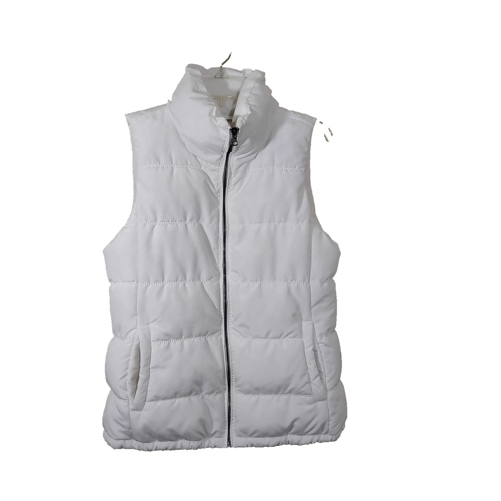 Old Navy White Quilted Puffer Vest